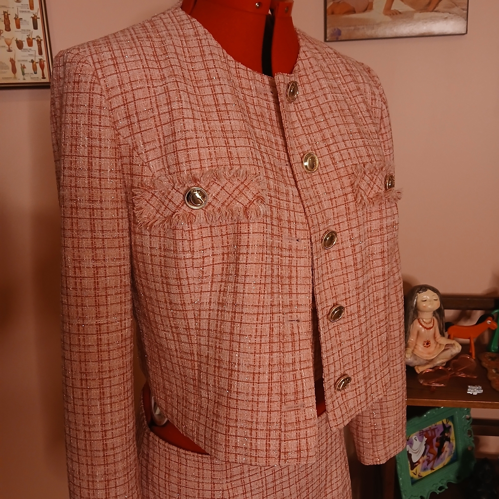 Guess Women's Blush Tweed Suit